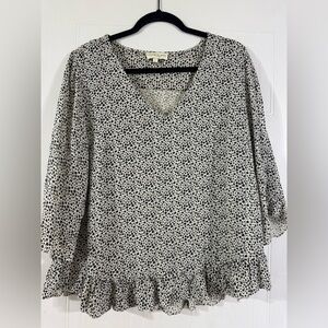 Cynthia Rowley Black and White Floral Blouse